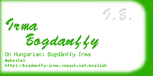 irma bogdanffy business card